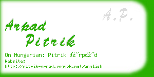 arpad pitrik business card